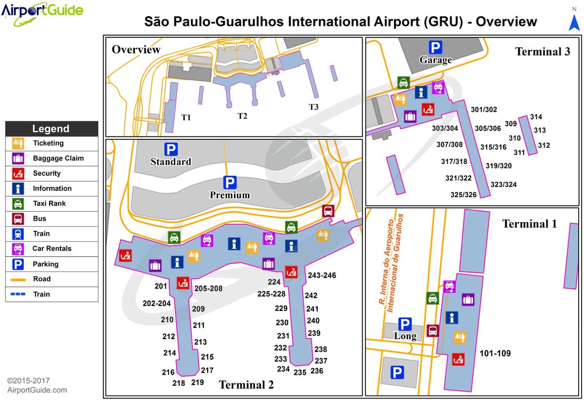 Sao Paulo gru aireportuko terminal mapa