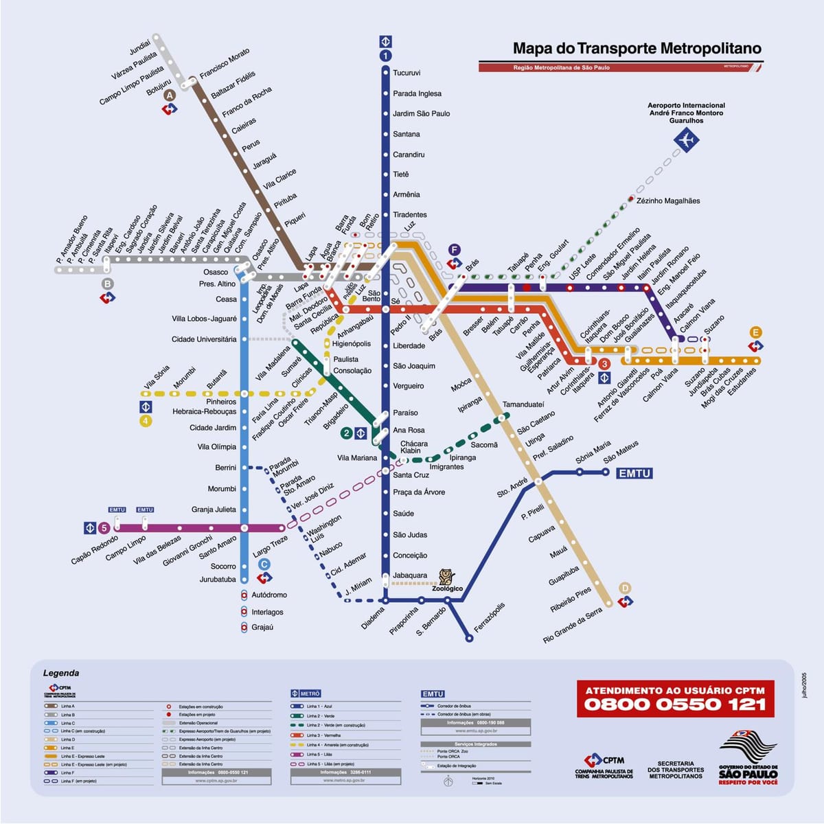 São Paulo autobus mapa