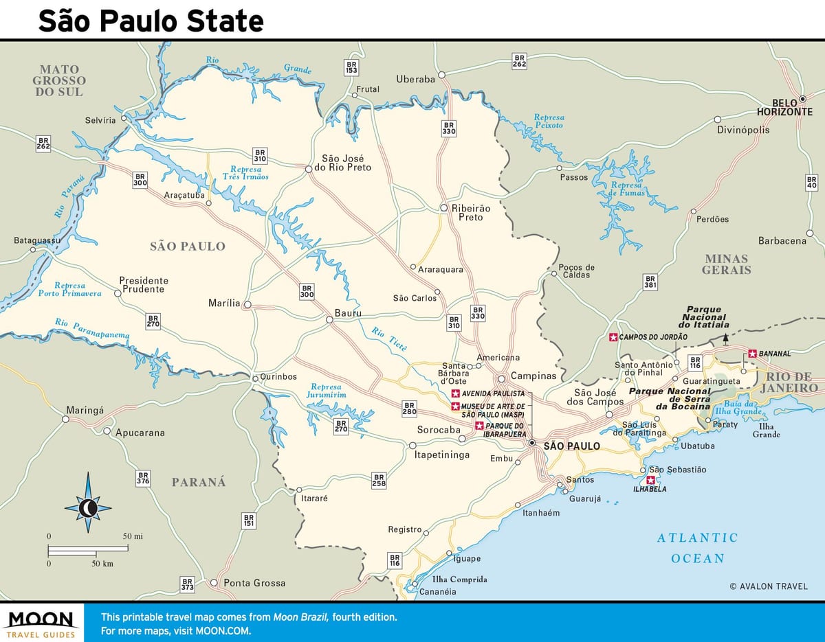 São Paulo estatuko mapa