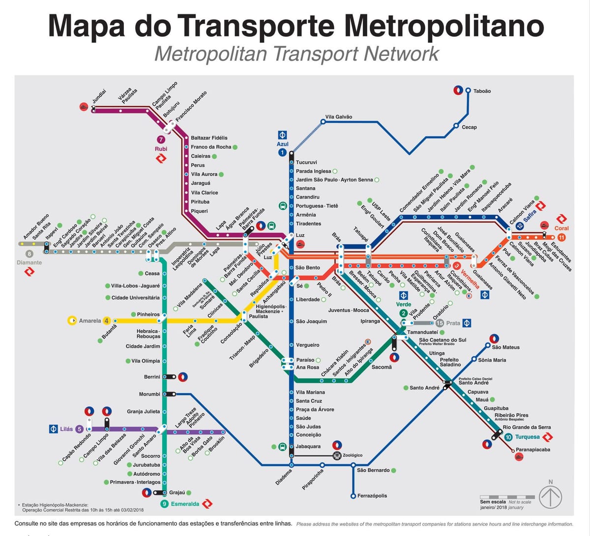 São Paulo garraio mapa