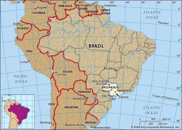 São Paulo geografikoa mapa