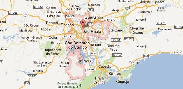 google mapa Sao Paulo