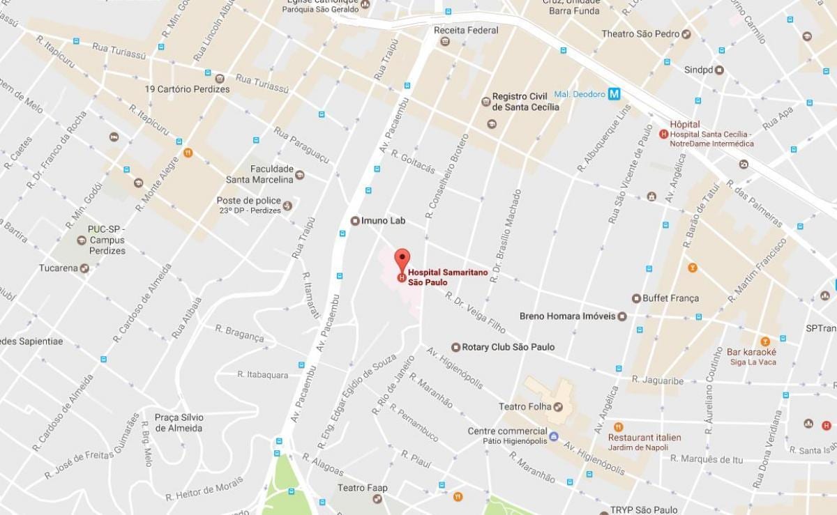 São Paulo ospitale mapa