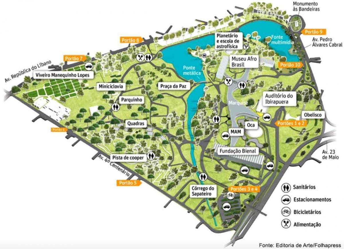 São Paulo parke mapa