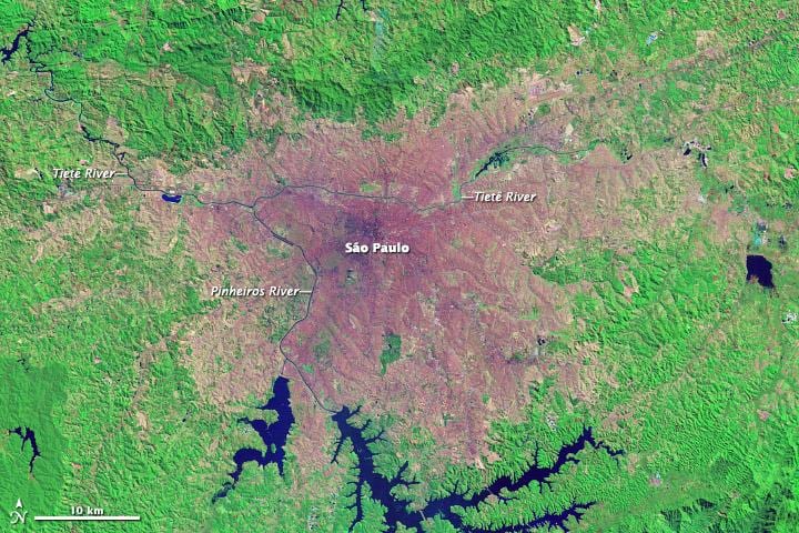 São Paulo topografikoak mapa